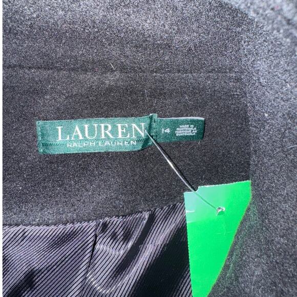 Lauren Ralph Lauren Black Buckle-Tab Coat | Size 14 | Fully Lined - Picture 3 of 8
